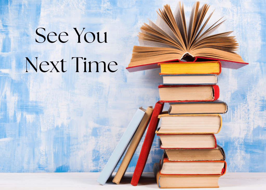 A stack of books with a light blue background. 